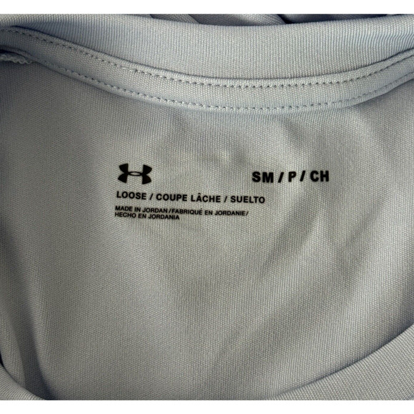 Under Armour Shirt Mens Small Blue‎ Loose Fit Neutral Gym Workout Athleisure - Picture 5 of 6